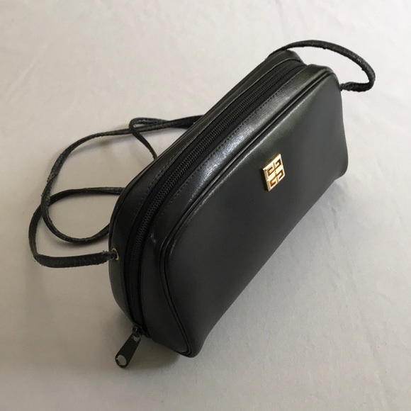 Givenchy Handbags - VTG GIVENCHY Small Black Leather Crossbody Purse